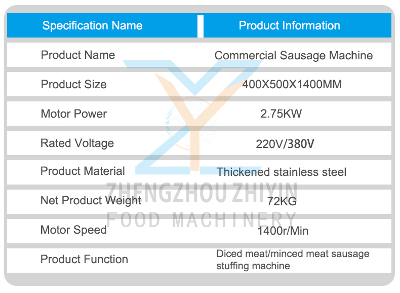 Electric Automatic Sausage Filling Machinery Maker Industrial Beef Fish Filling Capacity 300kg Sausage Stuffer Filling Machine